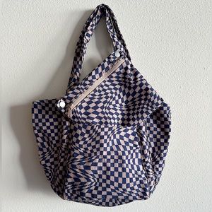 BAGGU Mini Cloud Bag Indigo Trippy Checker